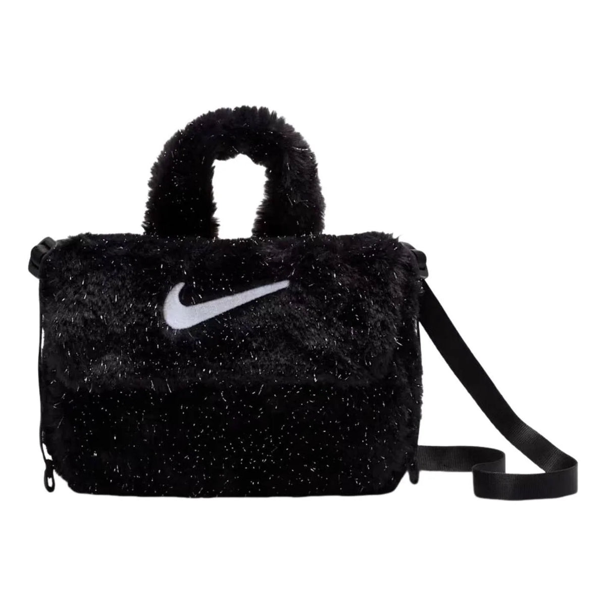 Nike 1L Faux Fur Crossbody Bag 'Black Cool Grey White'