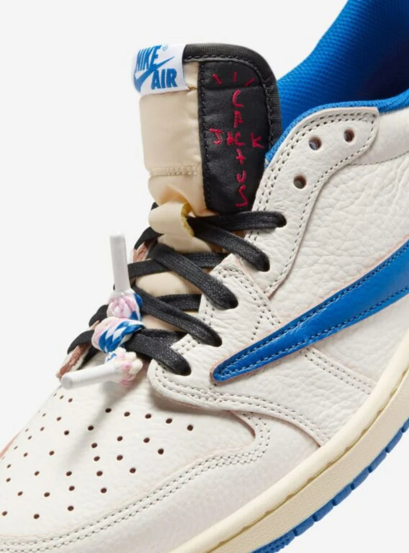 Air Jordan 1 Retro Low OG SP Fragment x Travis Scott “Sail Military Blue”