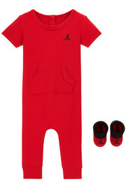 Jordan Baby Essential 2-Piece Short-Sleeve Overall Set (Red)