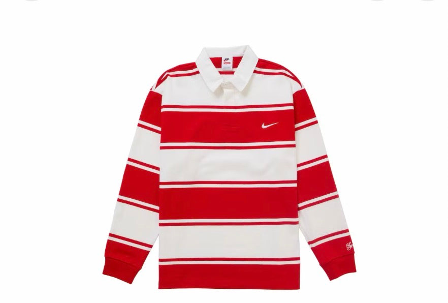Supreme Nike Red Stripe Rugby Polo