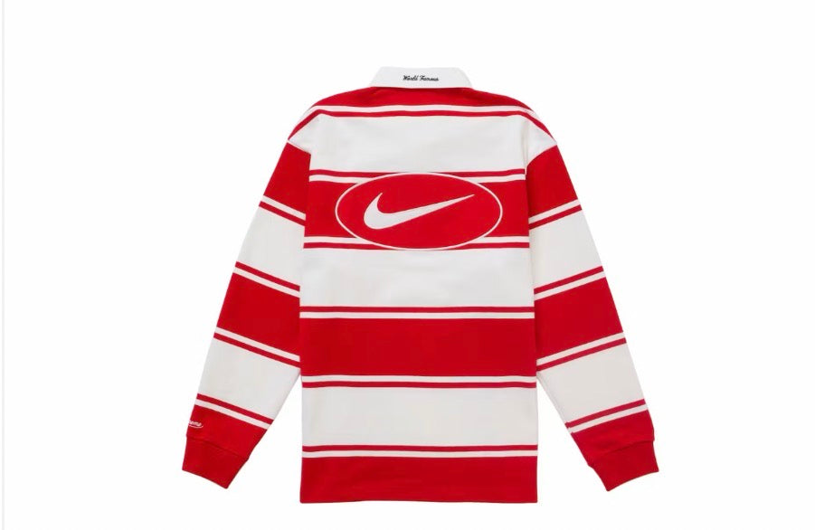 Supreme Nike Red Stripe Rugby Polo